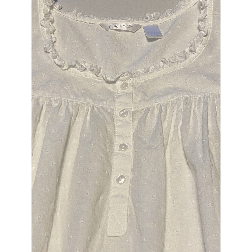 Adonna Sleepwear Nightgown Cotton Swiss Dot Sz M Cottagecore Prairie Romantic - Picture 9 of 15